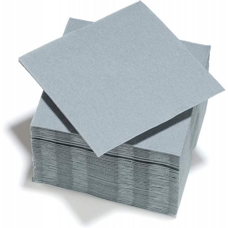 Serviettes papier acier gris 38*38 x40