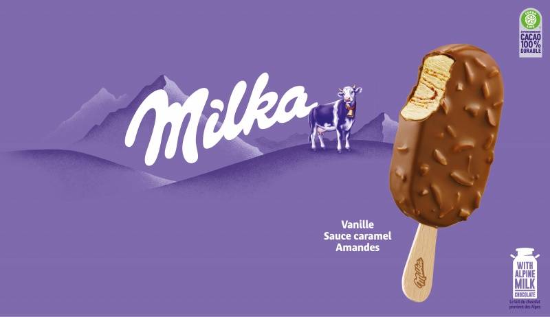 Bâtonnets caramel amande Milka 90mlx20