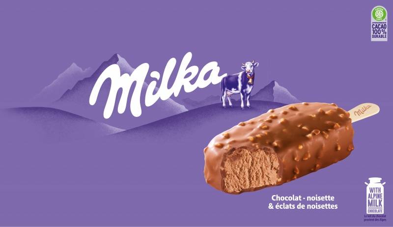 Bâtonnet chocolat noisette Milka 90mlx20