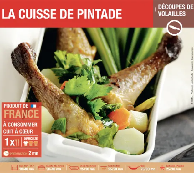 Cuisse de pintade sciée SV x6  ≈ 1,50 kg