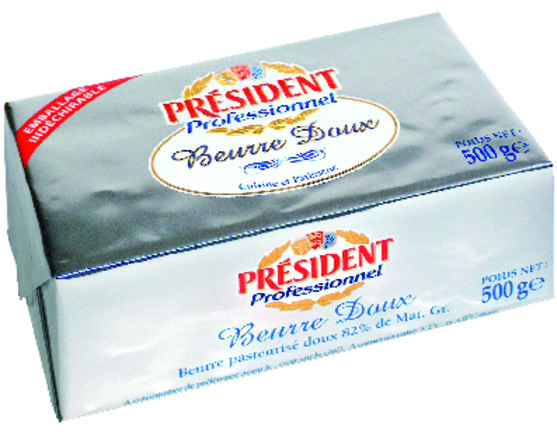 Beurre doux Président Professionnel 500g