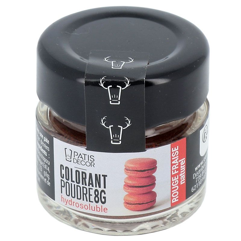 Colorant poudre hydrosoluble rouge fraise naturel 8 g