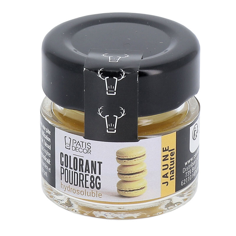 Colorant poudre hydrosoluble jaune naturel 8 g