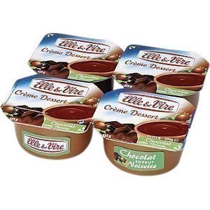 Crème dessert chocolat noisette Elle & Vire 125gx4