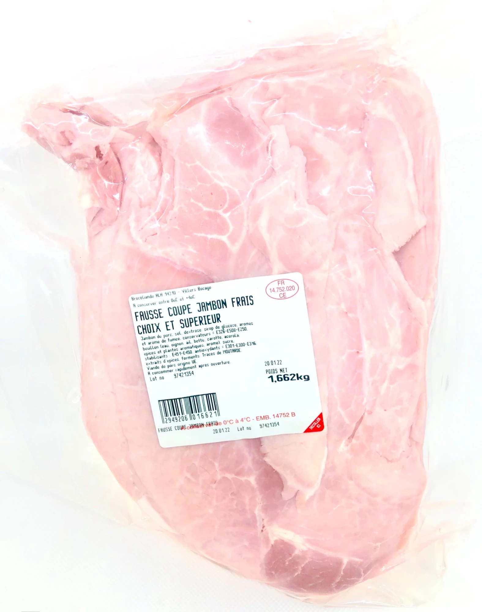 Jambon cuit supérieur tranchée ≃ 2kg