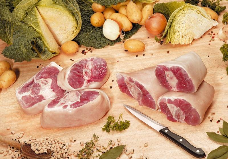 Jarret de porc demi-sel 4x500g≃ 2kg