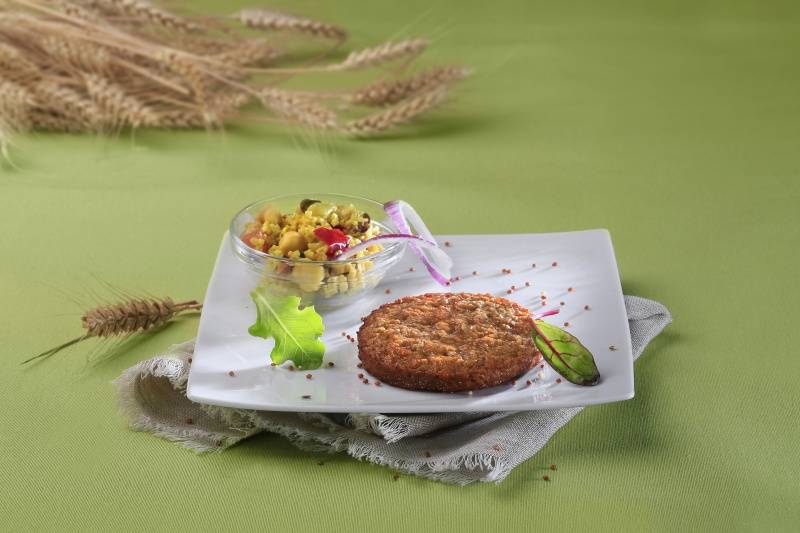 Burger végétarien pré-frit à base de protéines végétales 2,5kg