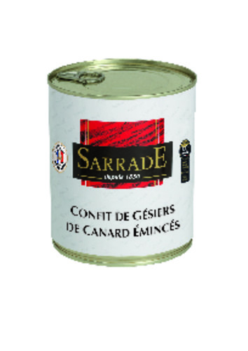 Gésiers de canard confits émincés en boîte 4/4 METS DES ROIS 425 g PNE