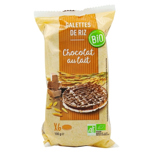 Galettes de riz au chocolat au lait bio - 100g