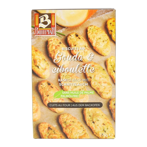 Biscuits Apéritif Gouda et Ciboulette Buiteman - 75g
