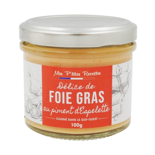Délice de Foie Gras au Piment d'Espelette Mes P'tites Recettes - 100g