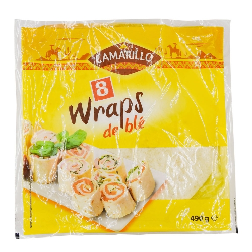 Wraps de blé 25 cm  x8  Camarillo - 490g