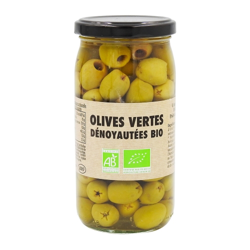 Olives vertes denoyautées BIO  37 cl