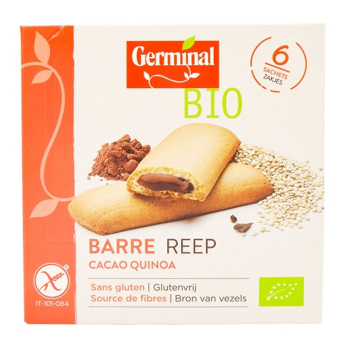 Barre fourée cacao quinoa BIO sans gluten pqt 180g