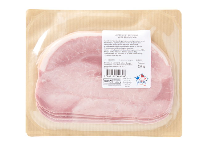 Jambon cuit sup sans nitrite  (4 Tr epaisse ) - 240g