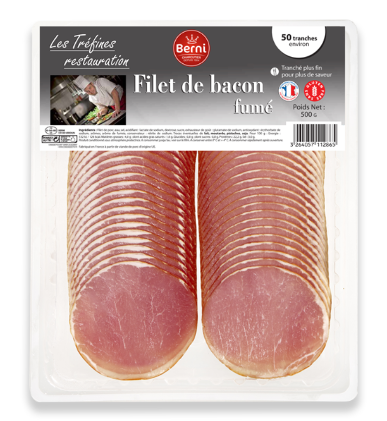 Filet de bacon fumé - 500g