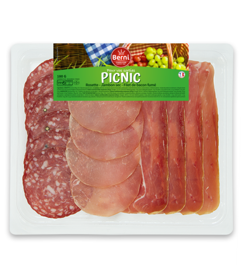 Assiette picnic (jambon,rosette,bacon) - 180g