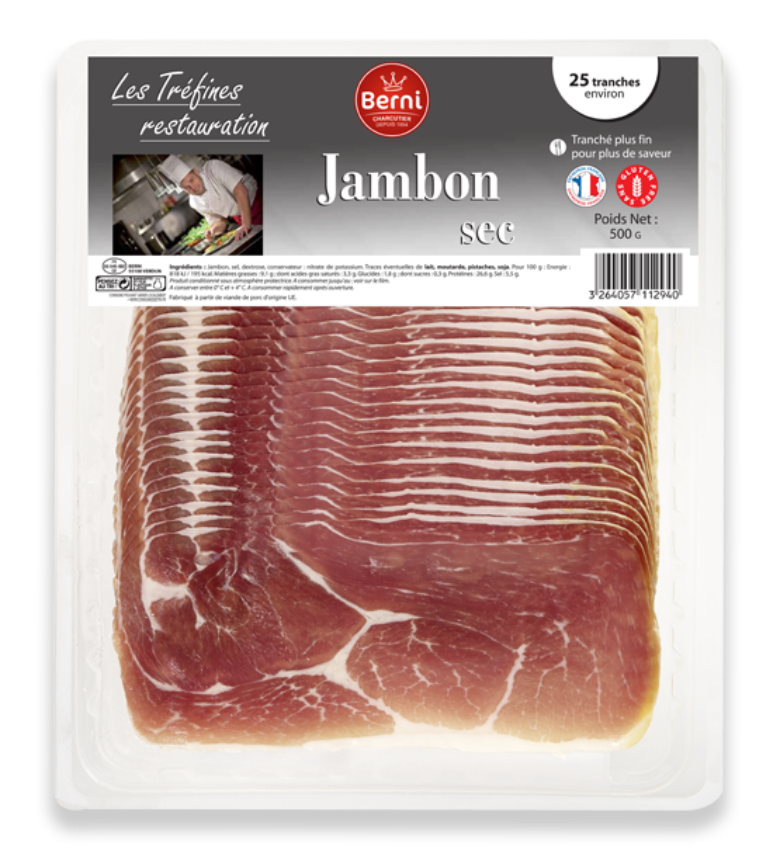 Jambon sec avec intercalaire x25 - 500g