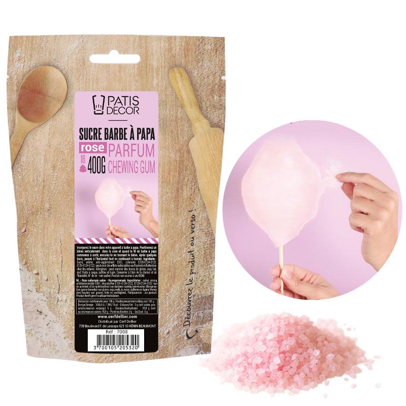 Sucre barbe à papa Chewing Gum Patisdécor 400 g