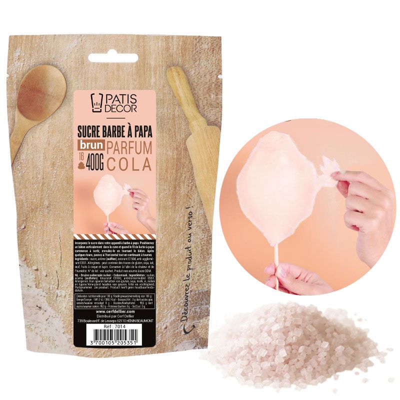 Sucre barbe à papa Cola Patisdécor - 400g