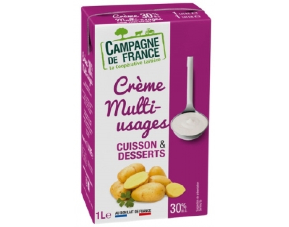 Crème multi usages cuisson et desserts  UHT 30% Mg CDF - 1L