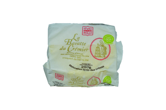 Beurre Demi- Sel la baratte du crémier aux cristaux de sel de l'ile de Ré - 250g