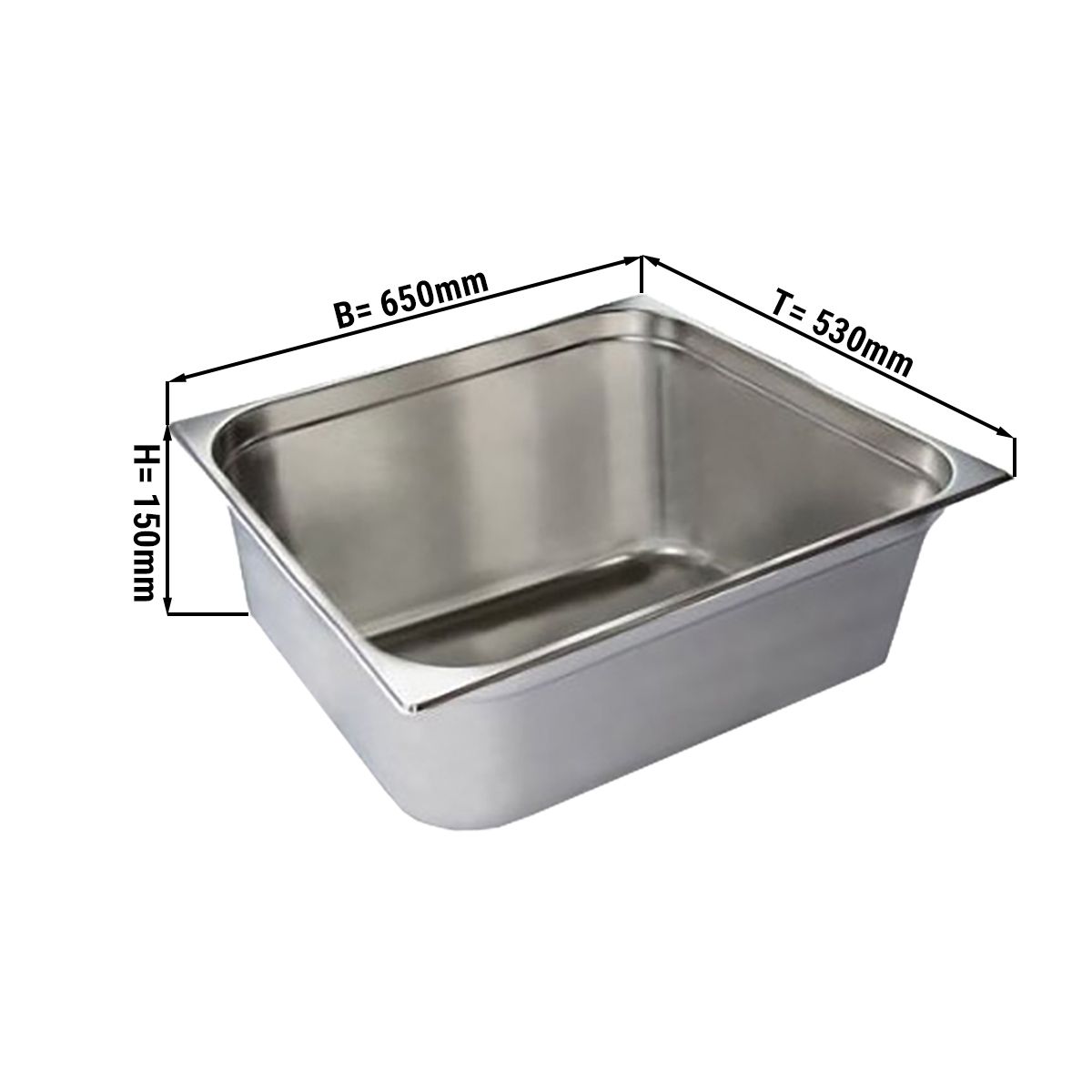 Bac Gastronorme inox GN 2/1  150mm