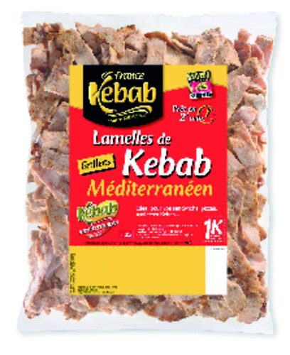 Lamelles de kebab méditerranéenne France Kebab surgelé - 850g