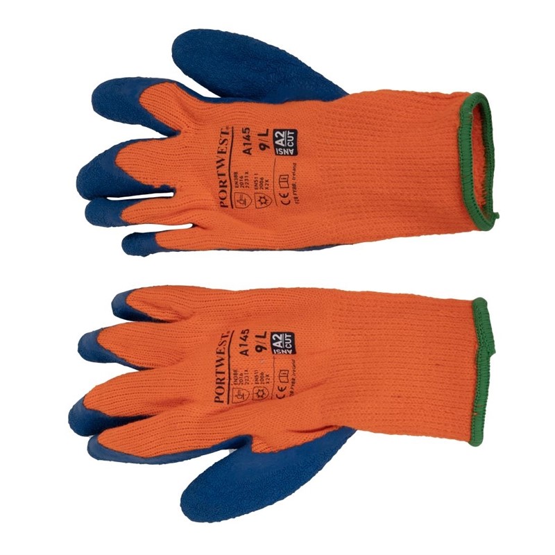 Gants anti-froid orange/bleu taille unique