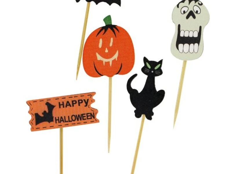 Décors d'Halloween sur pique assortis (x10)