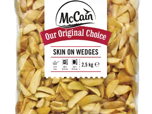 Frites  Wedges nature avec peau pré-frites surgelées Mc Cain - 2.5kg