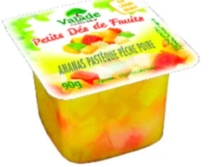 Fruits en dés ananas, pastèque, pêche, poire Valade - 120x90g