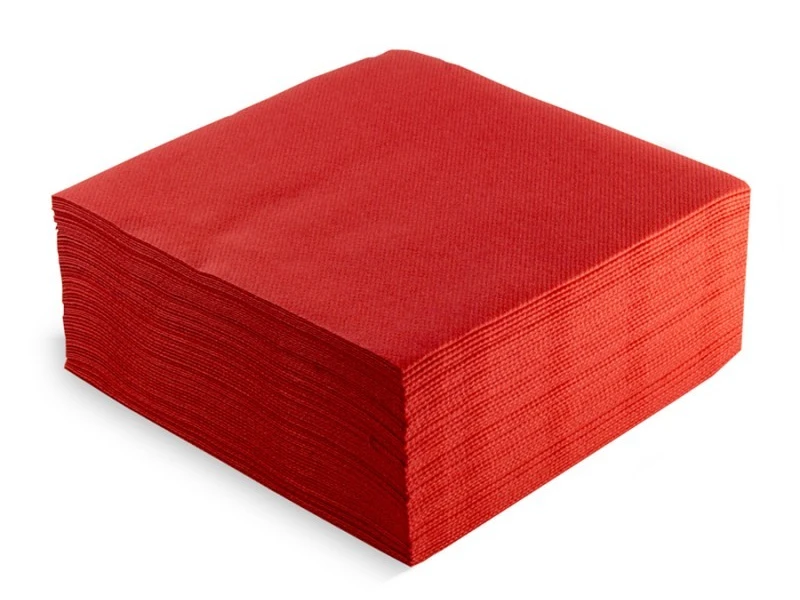 Serviette rouge métalisé x20  33x33 cm