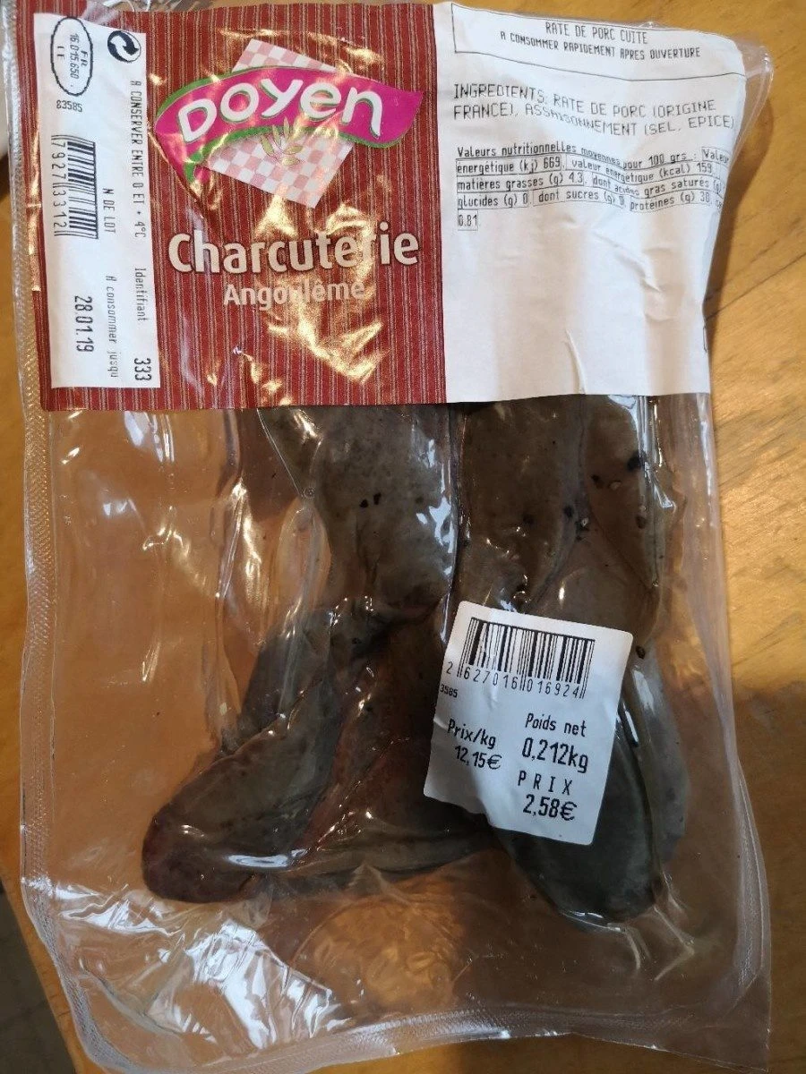 Rate cuite x2  de porc Bernier env 290g