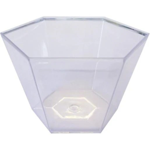 Coupelle plastique hexagonale cristal 16 x 9cl