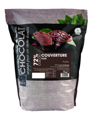 Chocolat noir de couverture 72 % de cacao 5kg