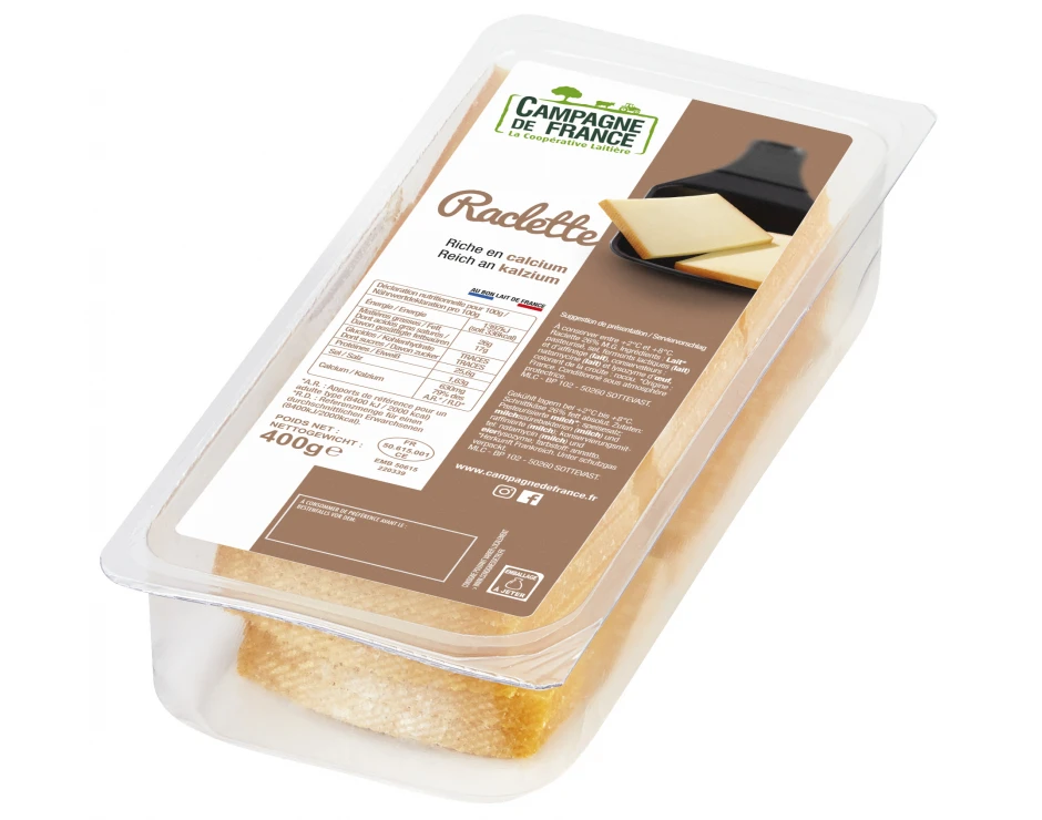 Raclette en tranche 26%mg (≃18 tranches) - 400g