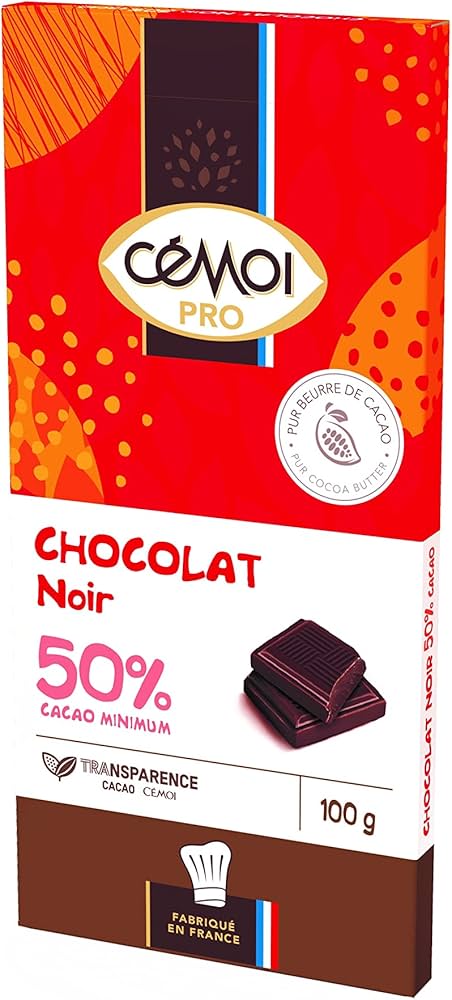 Chocolat noir tablette  50% cacao Cemoi - 100g