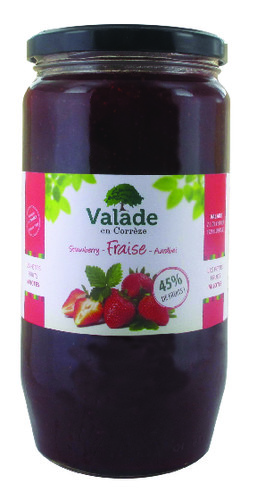 Confiture de fraise extra 45% Valade 1 kg 