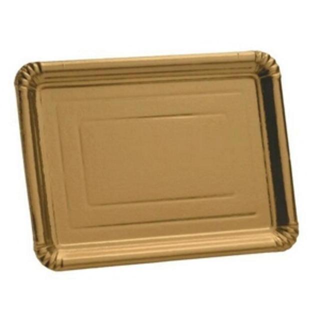 Plateaux en carton rectangulaire doré 24*33cm x5