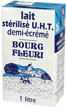 Lait Bourg Fleuri UHT demi écrémé  - 6x1L