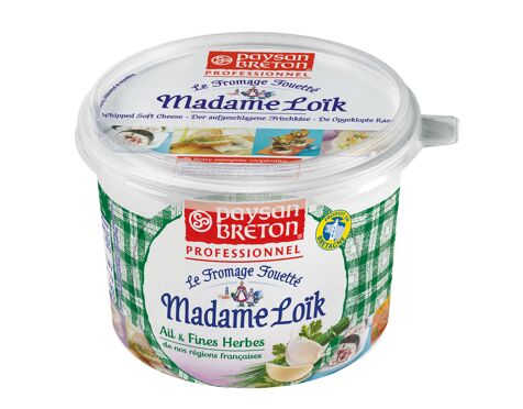 Le Fromage Fouetté Mme Loik ail et fines herbes 25%mg Paysan Breton - 500g