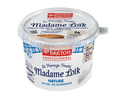 Fromage à tartiner nature au sel de Guérande 25%mg Madame Loik - 500g