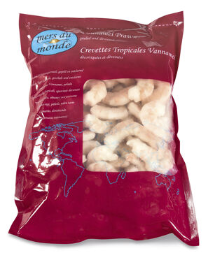 Crevettes tropicales  décortiquée crue déveinée 31/40LBS surg 800g
