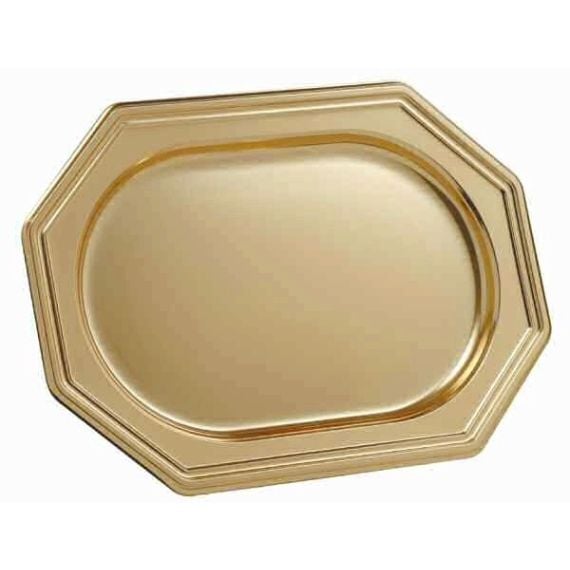 Plateaux traiteur doré octogonal 35*24cm x3