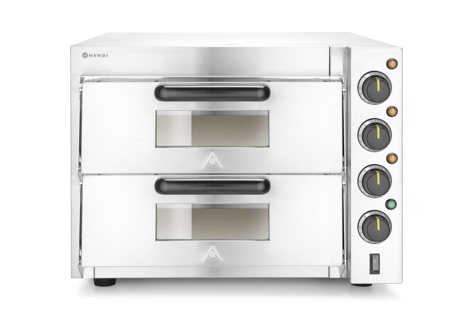 Four à pizza à double étage 3000 W, HENDI, argent, 230 V/3000 W, 580 x 560 x (H) 435 mm