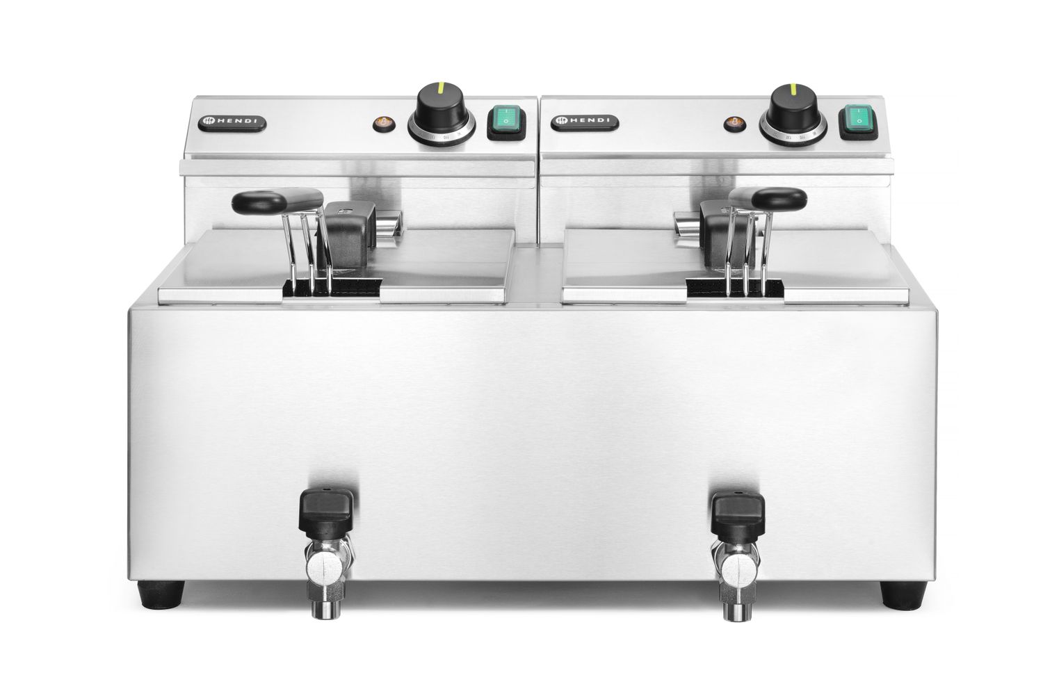 Friteuse électrique 2x8L avec robinet de vidange