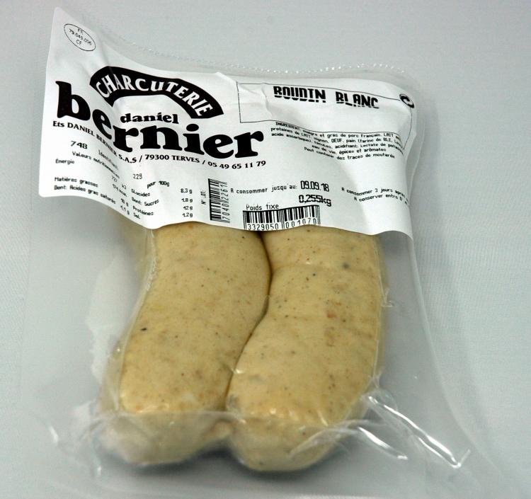 Boudin blanc artisanal origine France Bernier - 255g