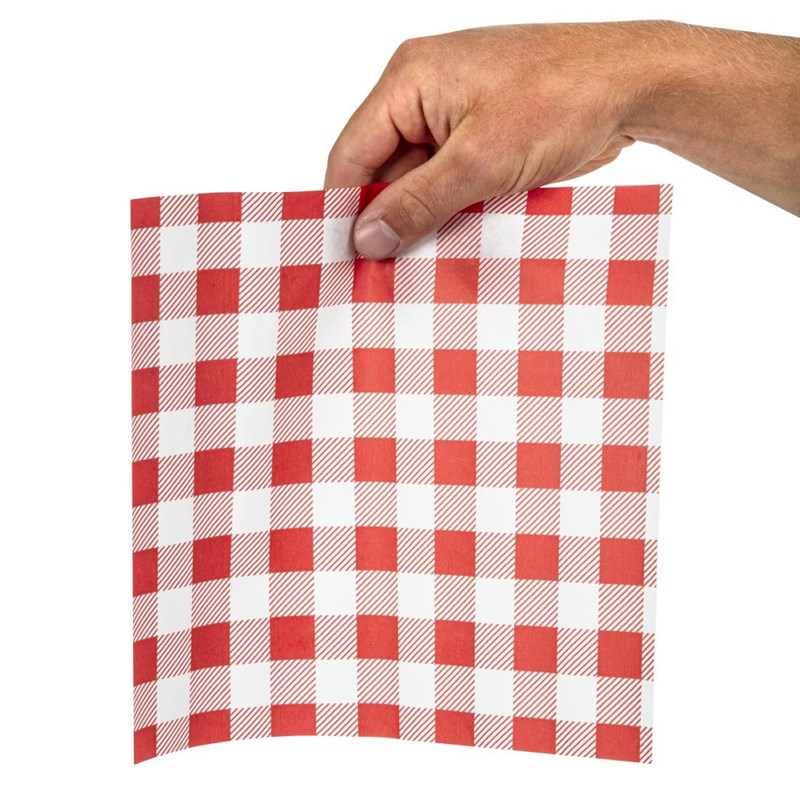 Papier ingraissable vichy rouge Fiesta Compostable 380x310mm (lot de 200) — vue 2