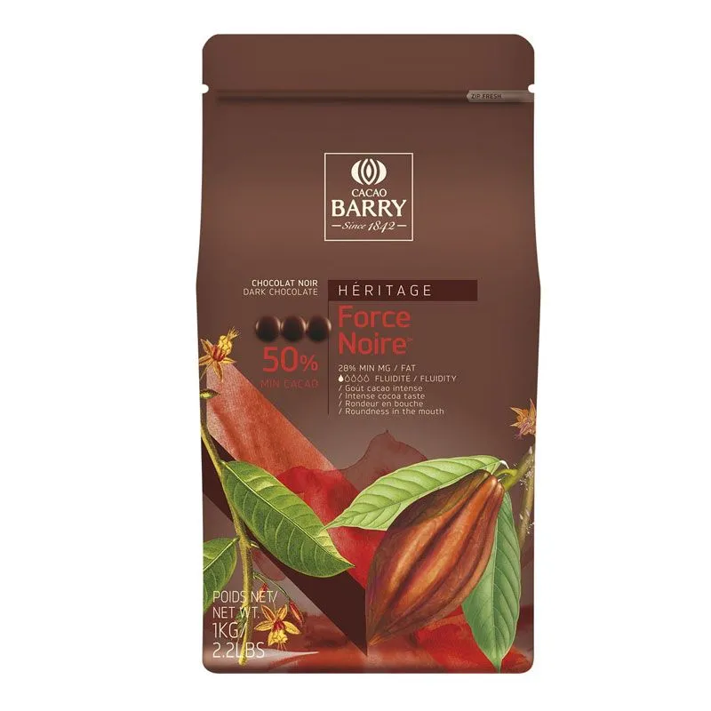 Chocolat pistoles Force Noire 50 % Cacao Barry 1 kg